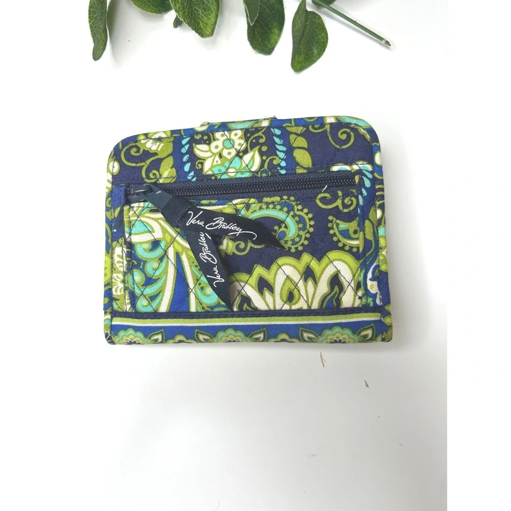 Vera Bradley Rhythm & Blues Snappy Wallet Quilted - Picture 2 of 4